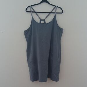 Pact Stone Blue Razor Back Tank Top Dress #3510